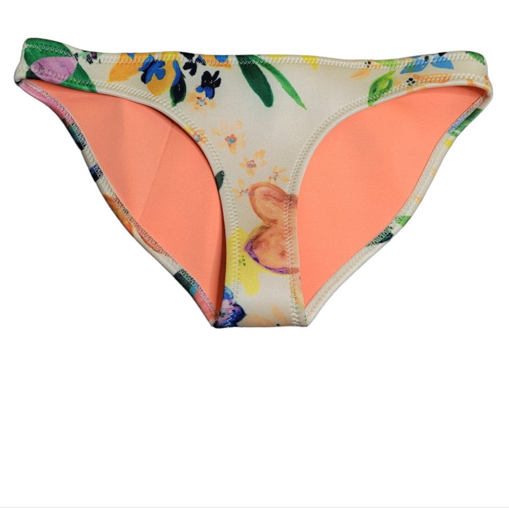 Triangl NWT medium lemon floral neoprene bikini bottoms